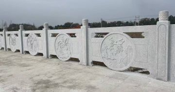 阜新芝麻白河道栏杆 石材栏杆