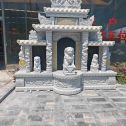 阜新芝麻白中国黑石材套墓 花岗岩墓碑
